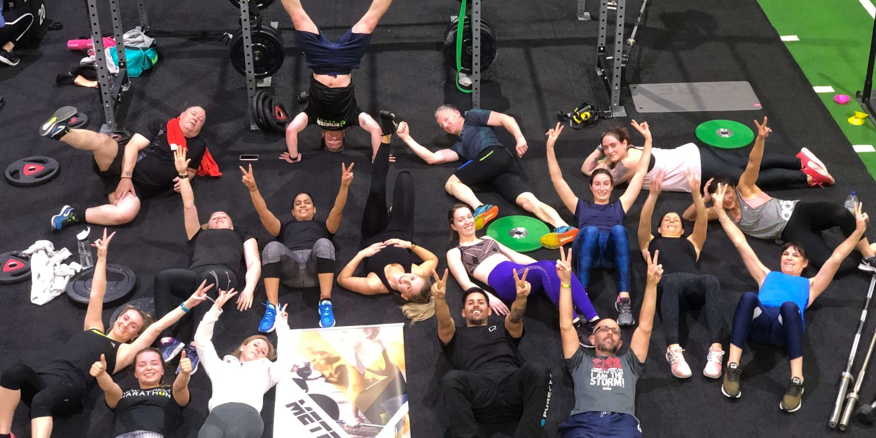 MetFit group class at PureGym Southampton posing after functional fitness session