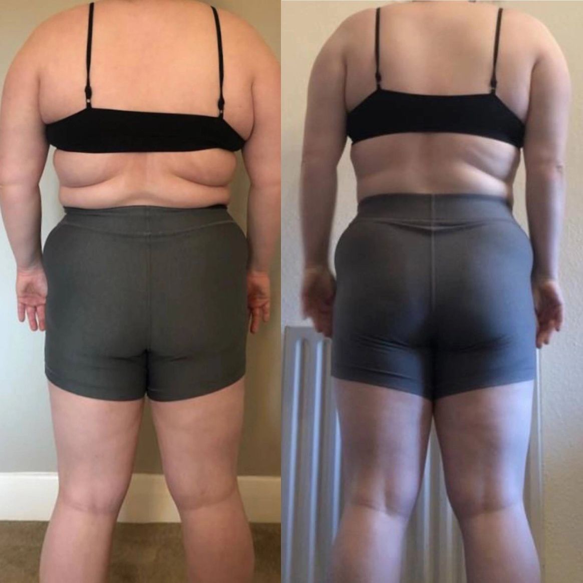 Female back fat loss transformation after Andres Fitness online coaching programme